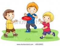 stock-vector-children-playing-frisbee-in-the-park-vector-49519903